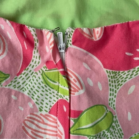 Lily Pulitzer Sz 10 Mango Mama Sabrina cotton strapless dress A line fruit - Picture 6 of 8